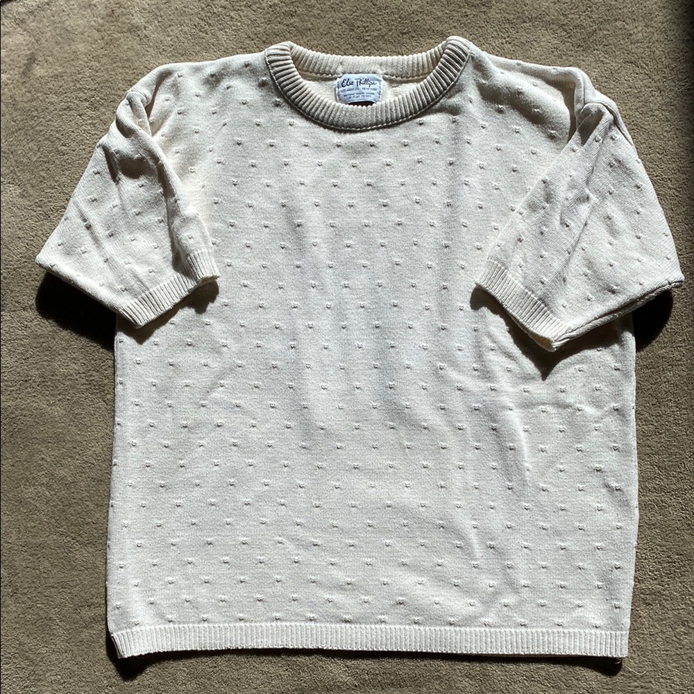 Elsa Phillips vintage Cream Sweater size Large